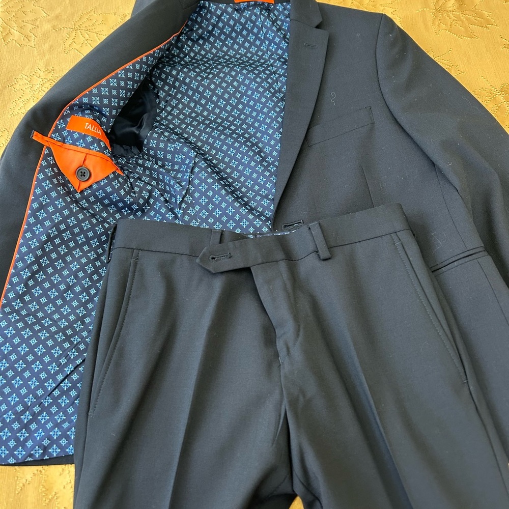 TALLIA Navy Suit with Orange Lining